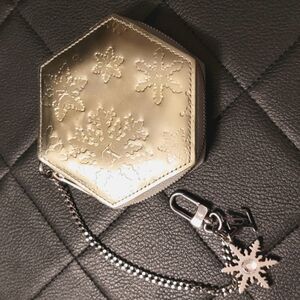 Louis Vuitton Snowflake Porte-Monnaie Flocon Vernis Argent Pouch Rare Authentic